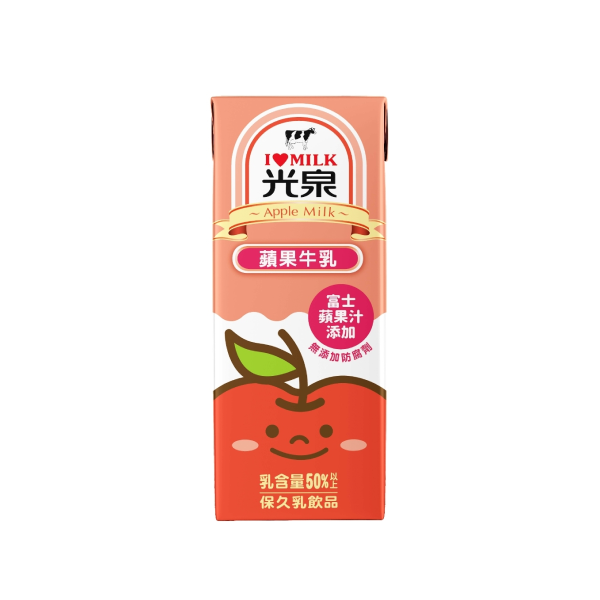 光泉保久乳蘋果牛乳 - 200ml