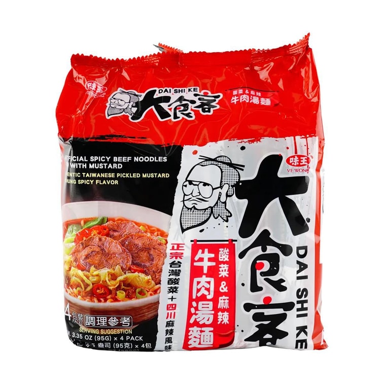 味王酸菜麻辣牛肉湯麵 - 95g x 4包