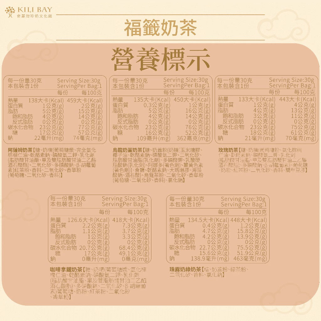 Kili Bay Lucky Draw Milk Tea - 30g x 10 Pack