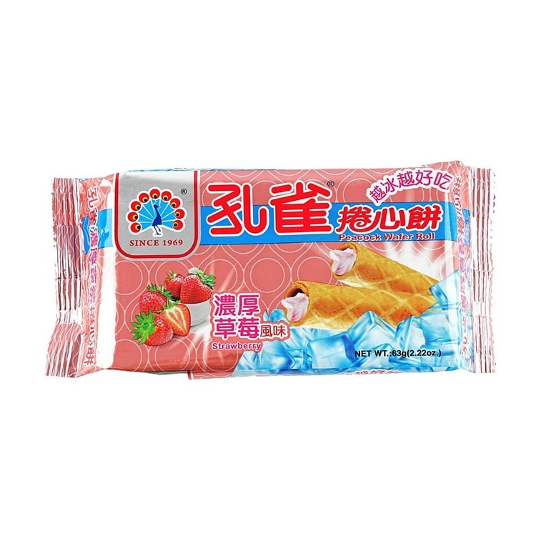 孔雀捲心餅 濃厚草莓 - 63g
