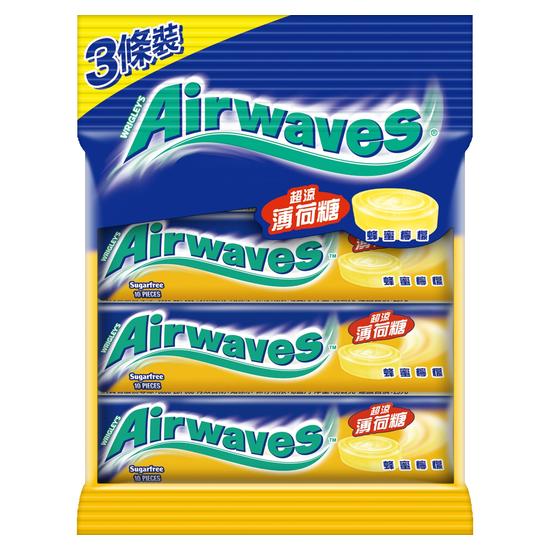 Airwaves超涼薄荷錠 蜂蜜檸檬口味 - 90g x 3