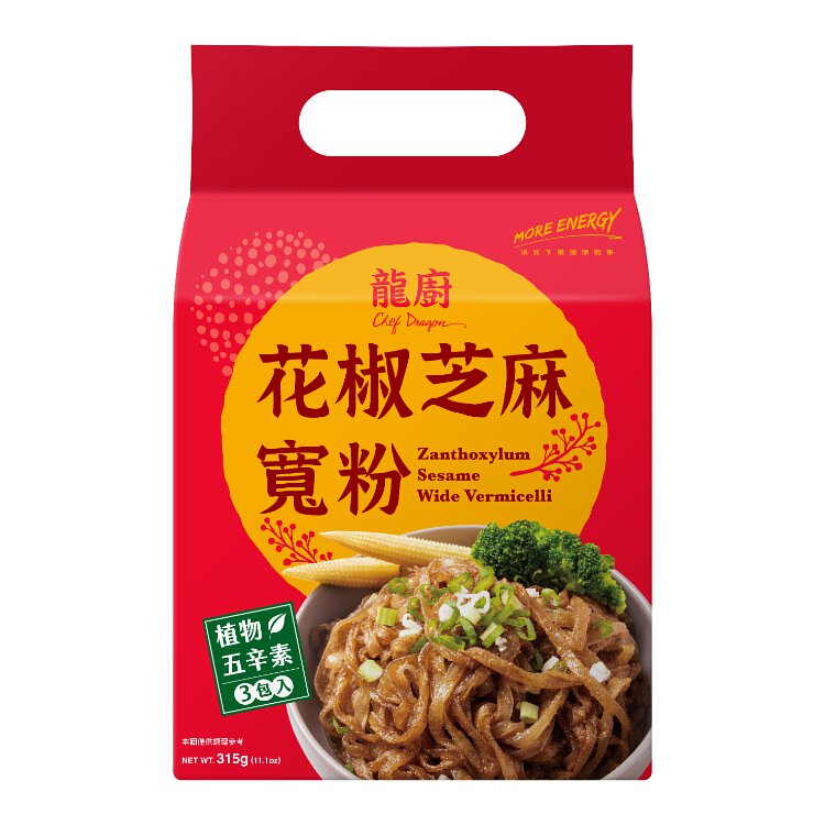 日正龍廚花椒芝麻口味寬粉 - 105g x 3