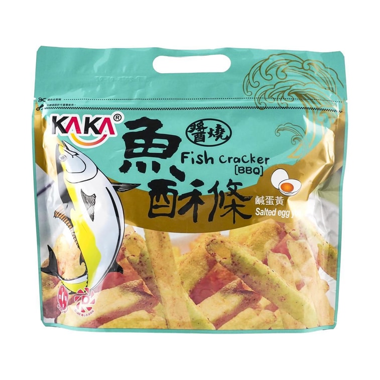 KAKA BBQ Fish Crackers Salted Egg Yolk Flavor - 120g