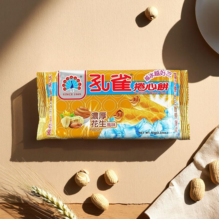 孔雀捲心餅 濃厚花生 - 63g