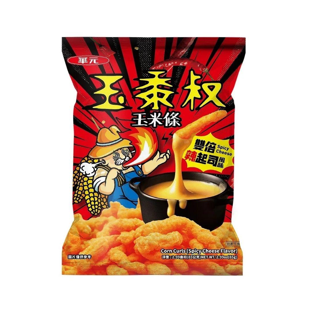 Hua Yuan Corn Sticks Double Spicy Cheese - 85g