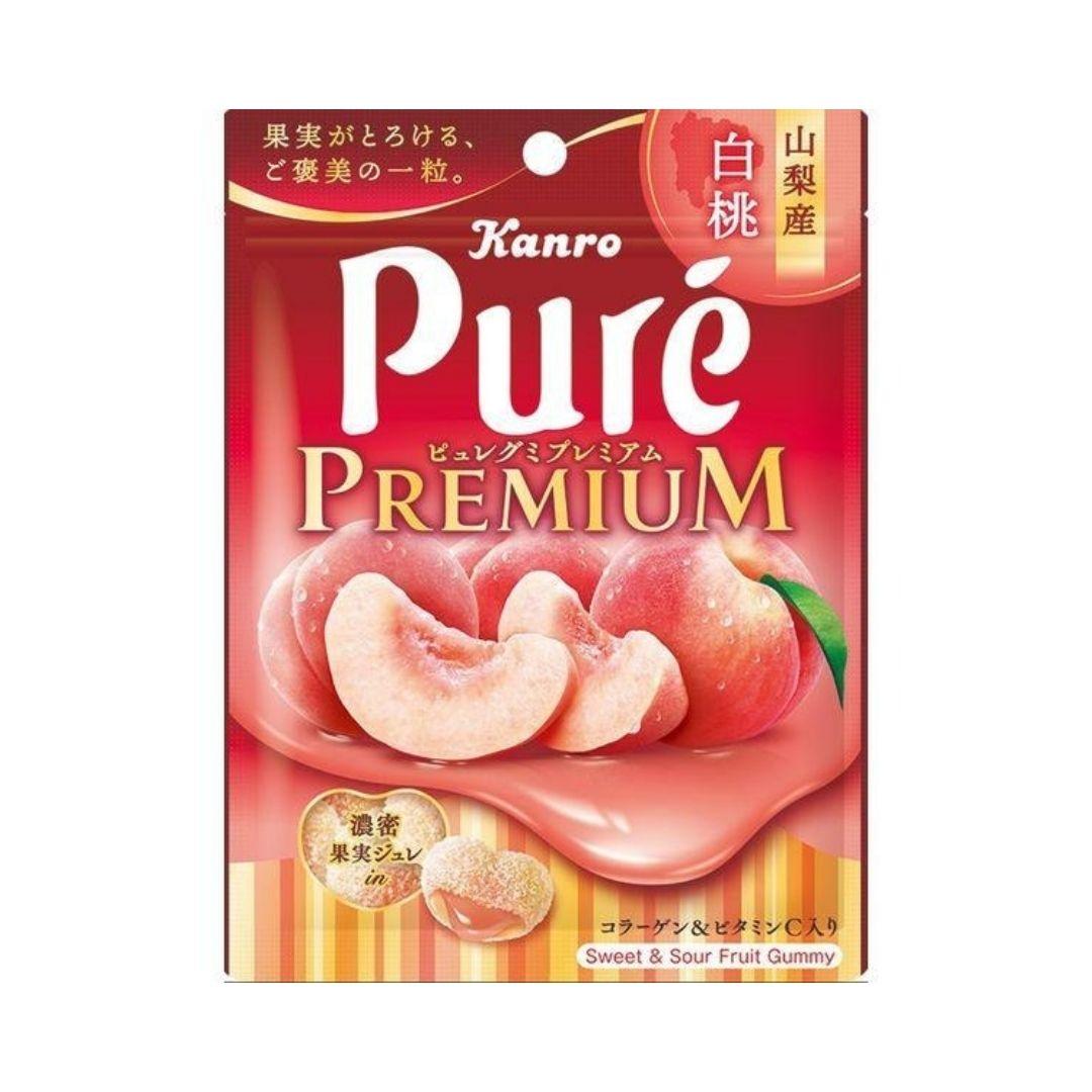 Kanro Pure Premium Gummy Yamanashi White Peach - 54g