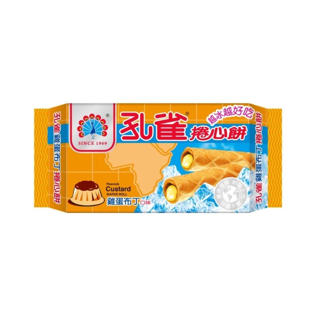 Peacock Rolled Biscuits Egg Pudding Flavor - 63g