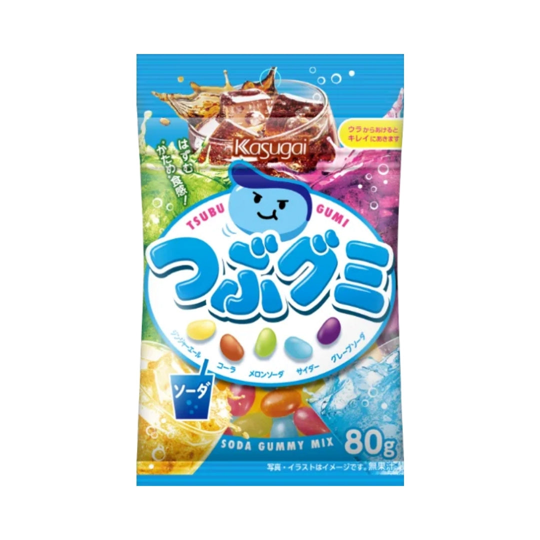 Kasugai Confectionery Tsubu Gummy Soda - 80g - ding-go