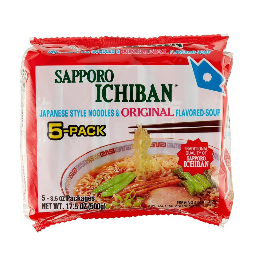 Sapporo Ichiban Original Flavored Soup Japanese Style Noodles - 100g x 5 Pack - ding-go