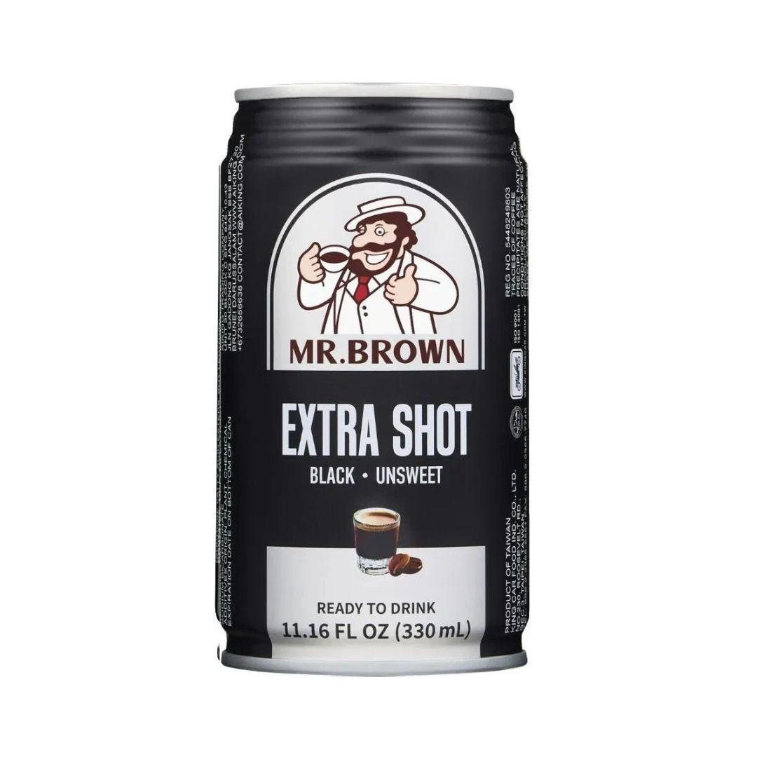 Mr. Brown Extra Shot Black Coffee Unsweetened - 330ml