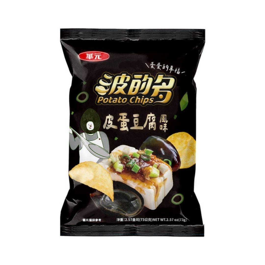 Hua Yuan Potato Chips Century Egg & Tofu Flavor - 73g