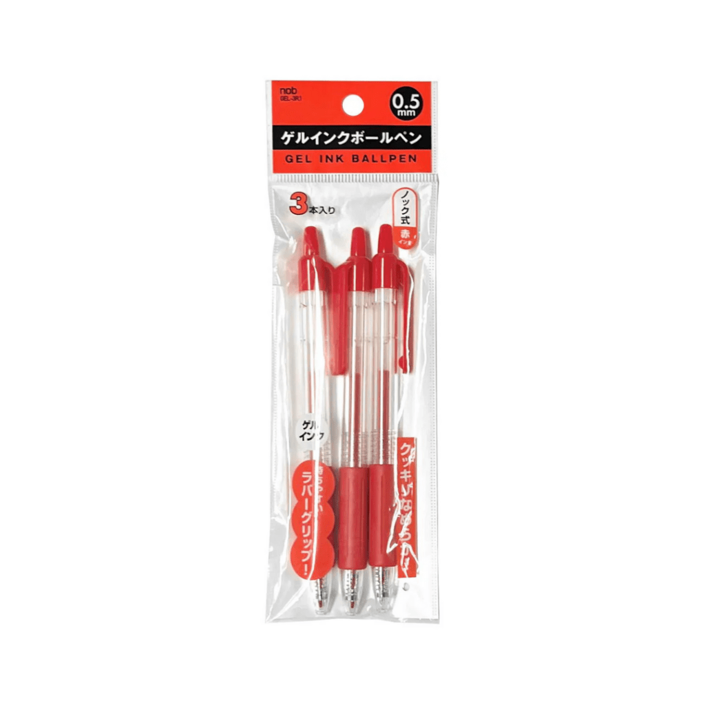 Gel Ink Ballpoint Pens Red - 3 Pack