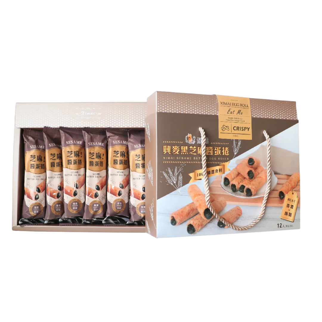 興麥 黑芝麻醬蛋捲禮盒 - 240g 