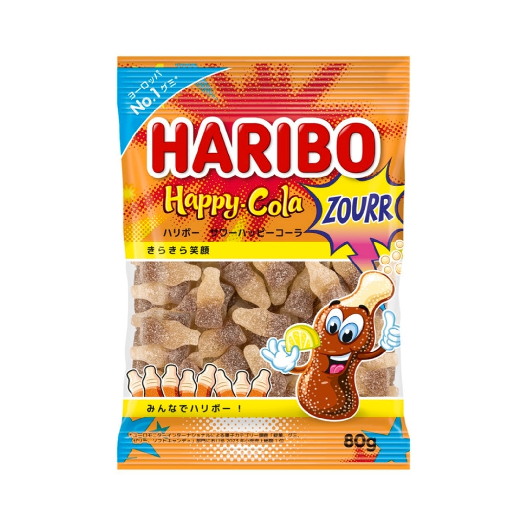 Haribo Sour Happy Cola Gummy Candy - 80g - ding-go