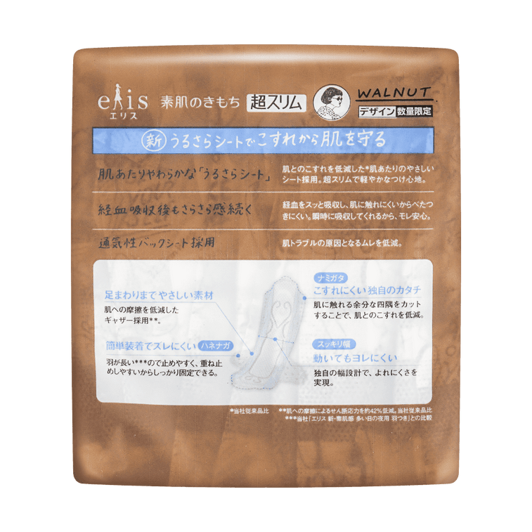 Elis Suhadano Kimochi Slim Extra Heavy Night Sanitary Napkin With Wings 13pcs