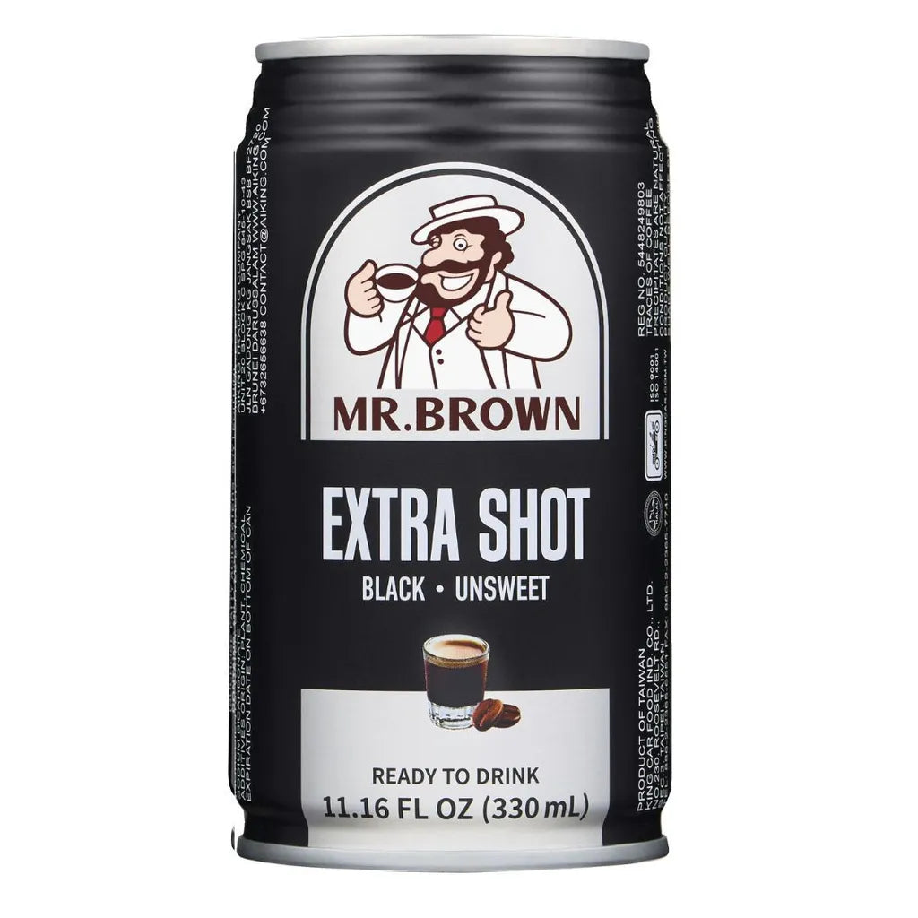 Mr. Brown Extra Shot Black Coffee Unsweetened - 330ml