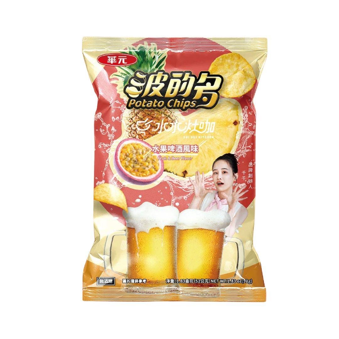 Hua Yuan Potato Chips Fruit Beer Flavor - 52g