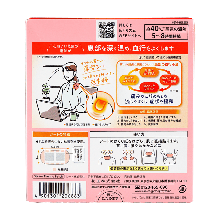 MegRhythm Steam Hot Leg Patch No Fragrance 6 Sheets