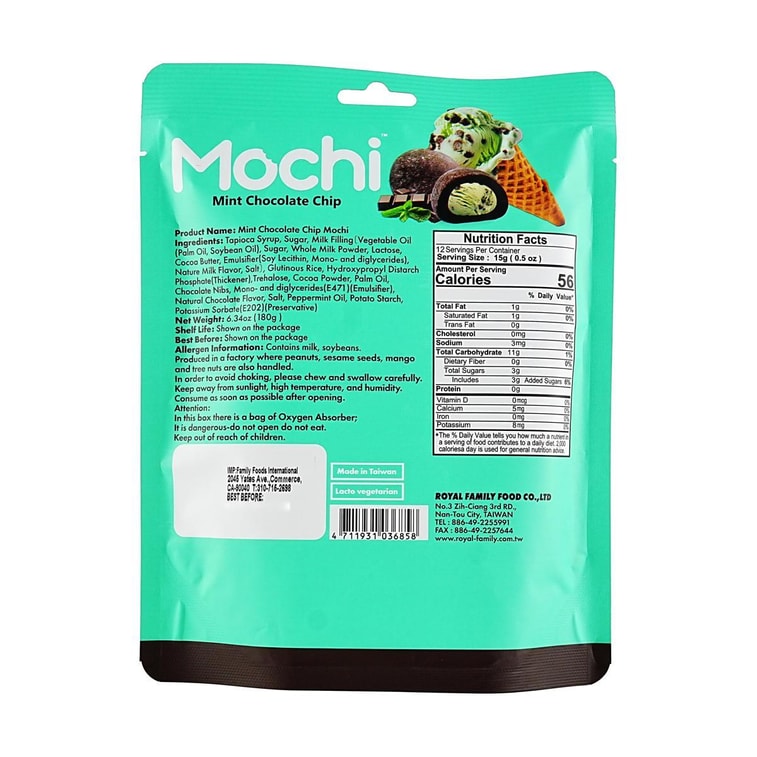 Royal Family Mint Choco Mochi - 180g