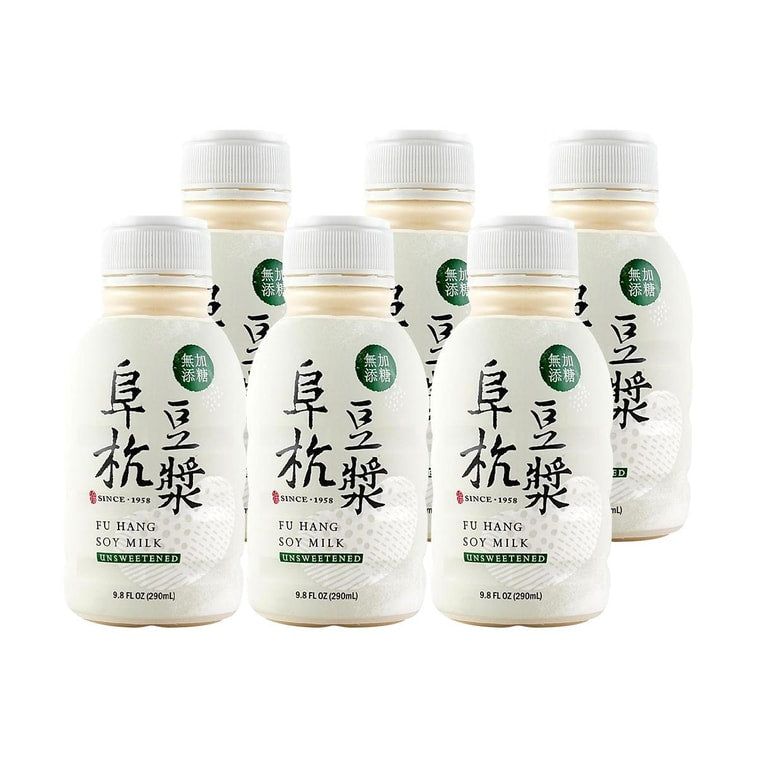 Fu Hang Unsweetened Soy Milk - 290ml x 6 Pack