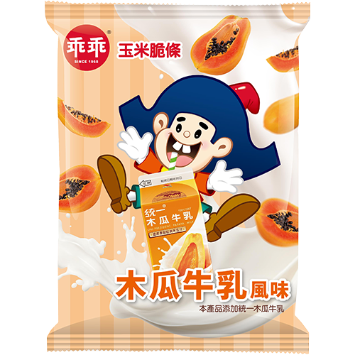 Kuai Kuai Uni Papaya Milk Flavor Corn Snack - 52g