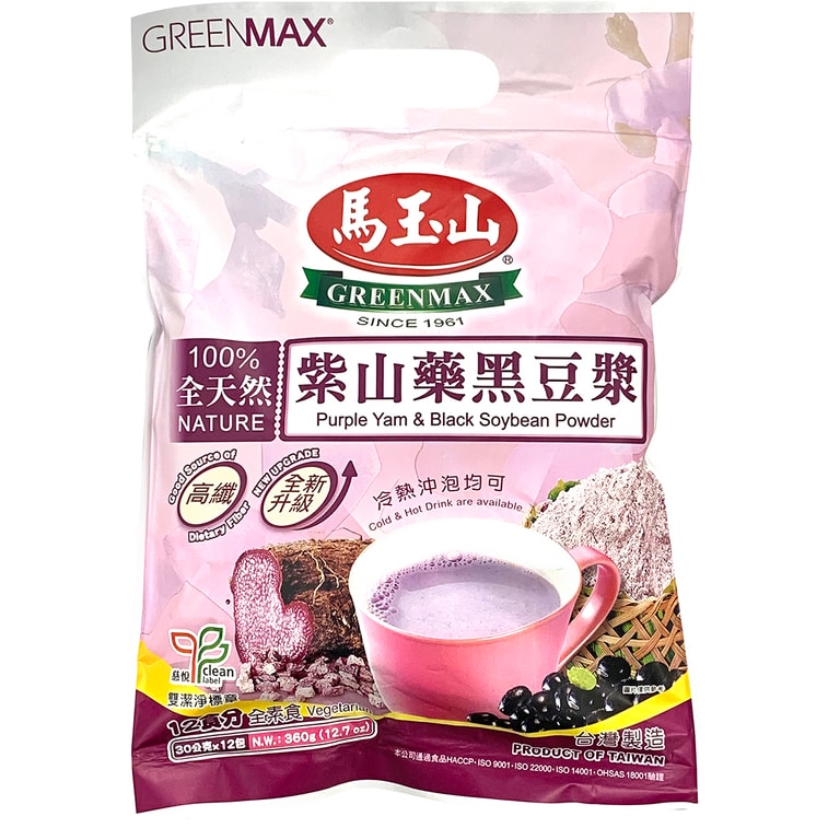 GreenMax Purple Yam and Black Soybean Powder - 30g x 12 Pack