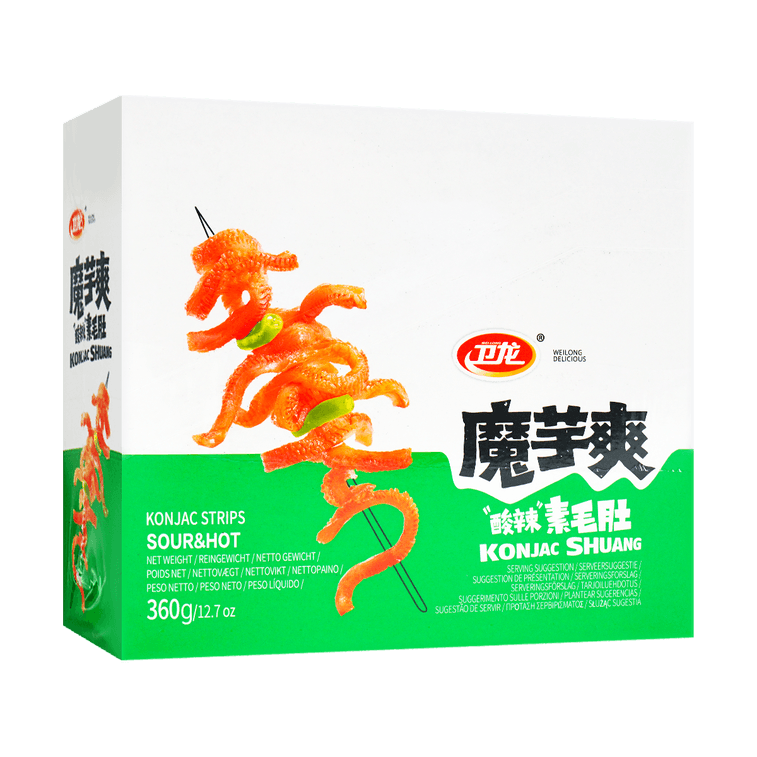 Wei Long Moishine Konjac Snacks Sour Spicy Flavor - 360g