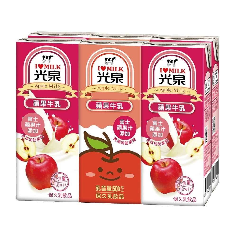 光泉保久乳苹果牛乳 - 200ml x 6