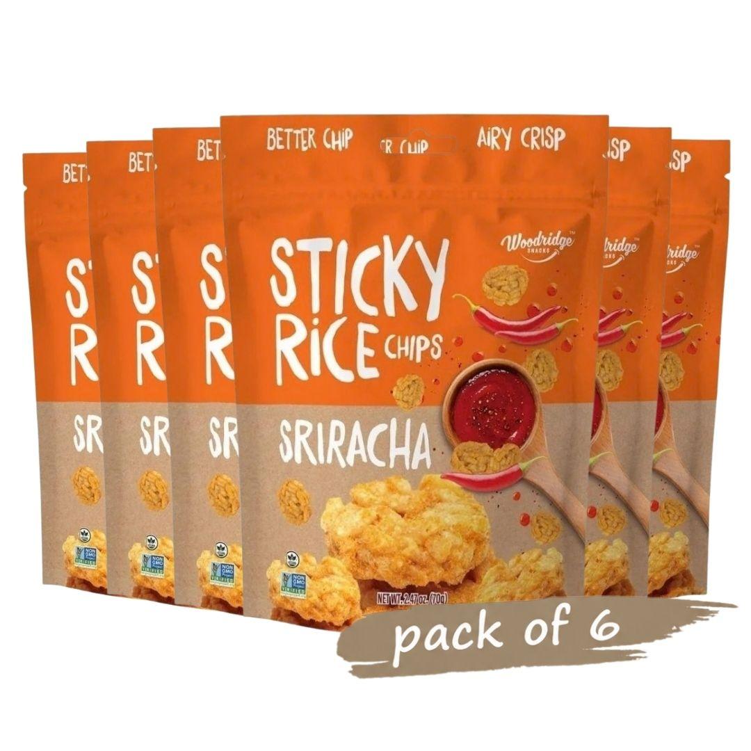 Woodridge Snacks Sticky Rice Chips Sriracha (2.47 Oz.) - 70g