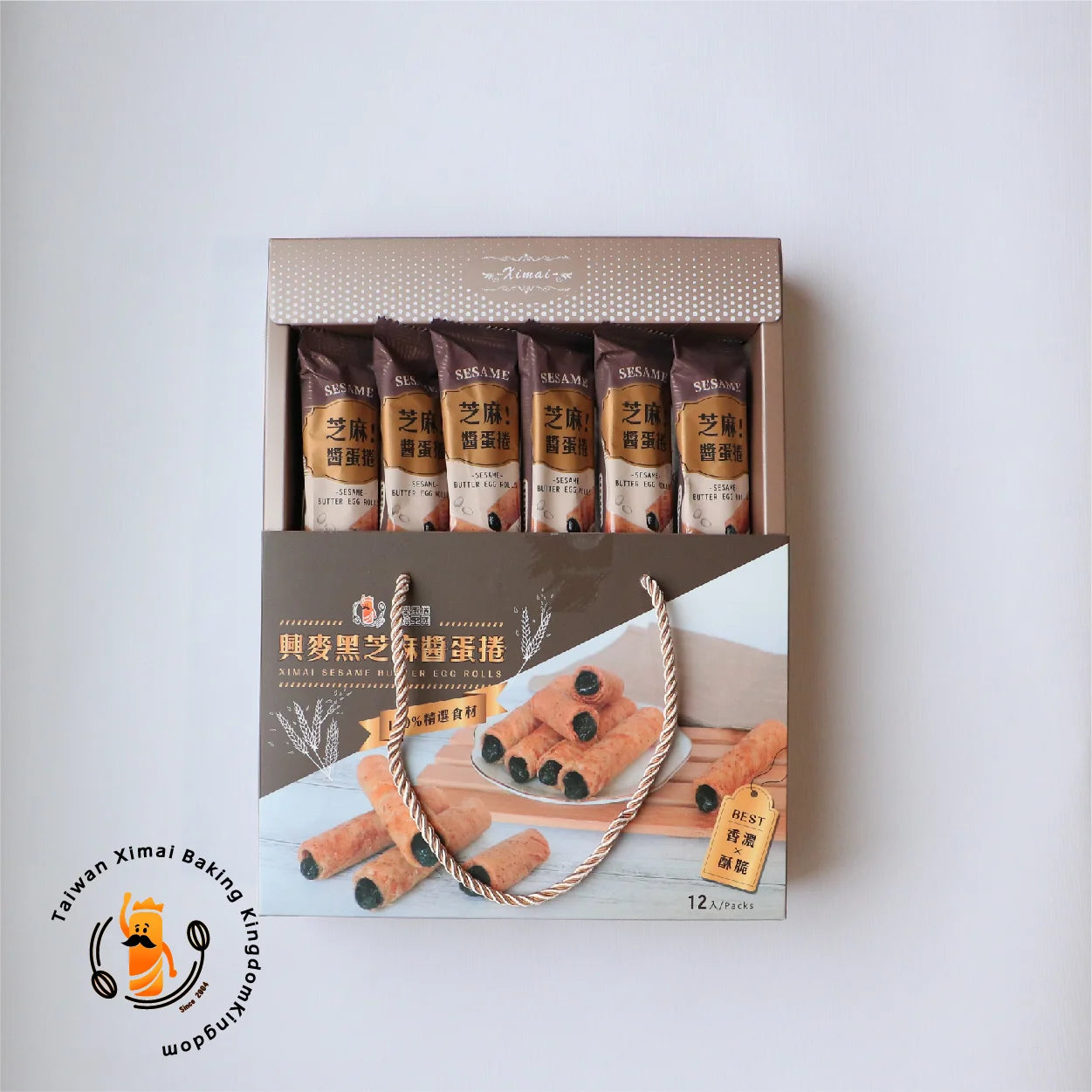 興麥 黑芝麻醬蛋捲禮盒 - 240g 