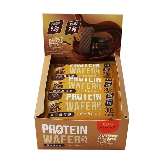 Minchip 30% Protein Wafer Bar Chocolate Flavor - 30g x 9 Pack