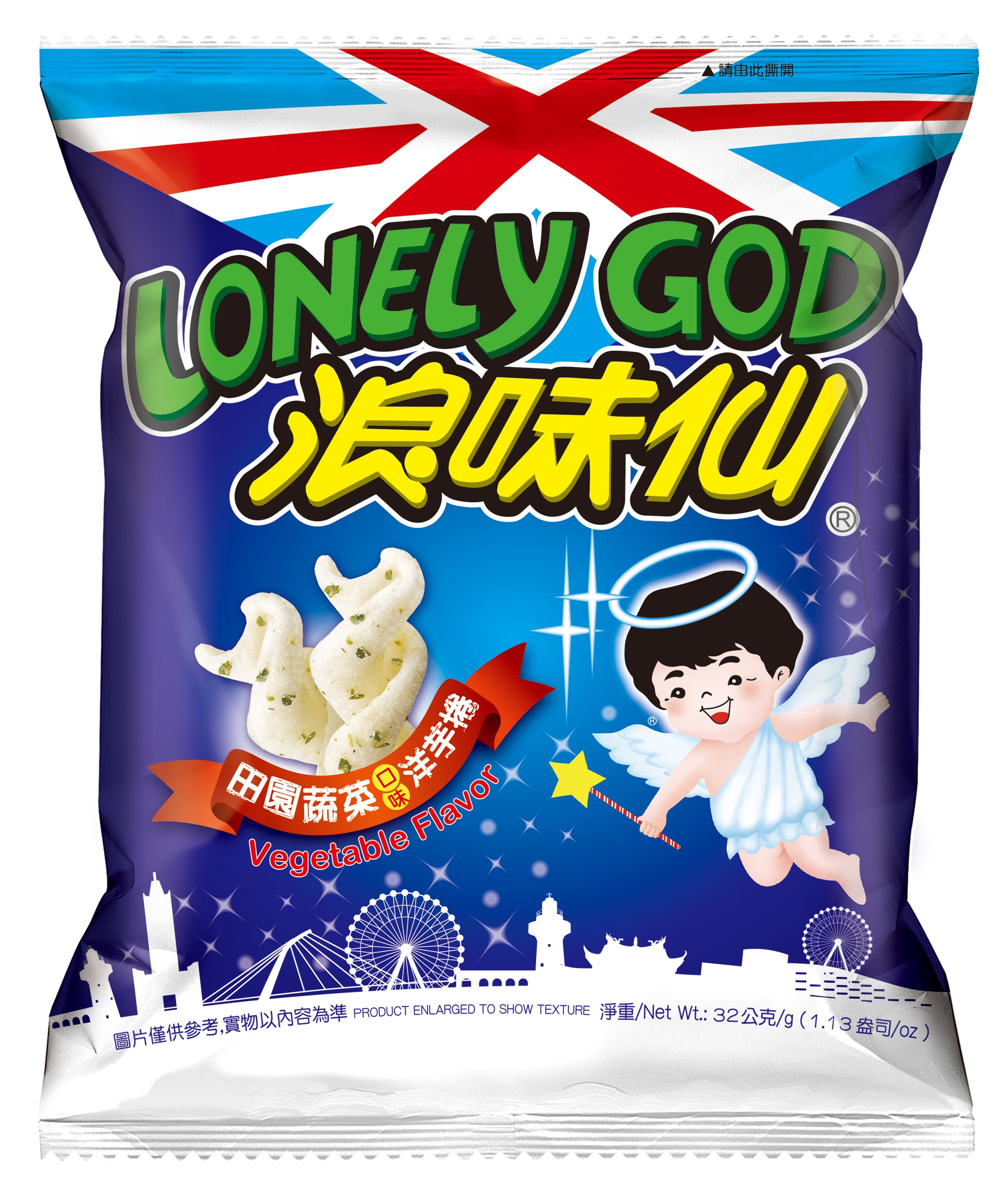 Want-Want Lonely God Vegetable Flavor Snack - 32g