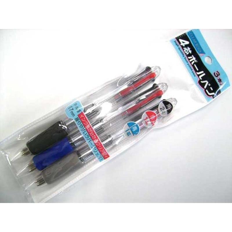 4-Color Ball Pen 0.7 mm – 3 Pack