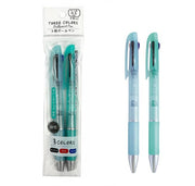 3-Color Retractable Ballpoint Pens 0.5mm - 2 Pack