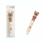 10-in-1 Multicolor Ballpoint Pen with Bear Charm