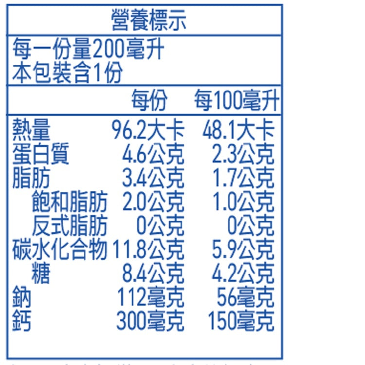 Kuang Chuan Unsweetened High-Calcium Milk - 200ml