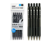 Retractable Ballpoint Pens Black 0.5mm - 5 Pack