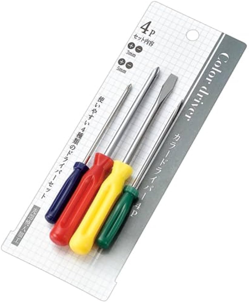 Small Screwdriver Set Flat & Phillips - 4 Pack