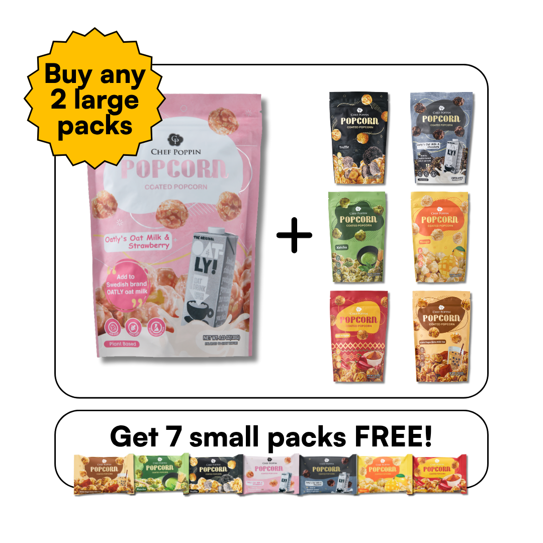 Chef Poppin Oatly 燕麦奶草莓风味 精品糖衣爆米花 - 120g