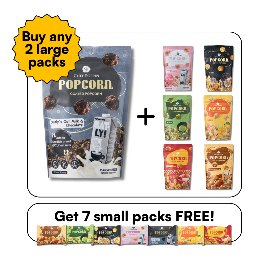 Chef Poppin Oatly 燕麦奶巧克力风味 精品糖衣爆米花 - 120g