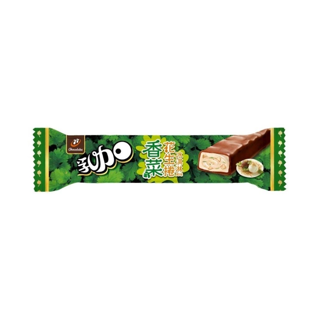 77 Coriander Peanut Wafer Ice Cream Roll Flavor Chocolate Bar - 28g - ding - go