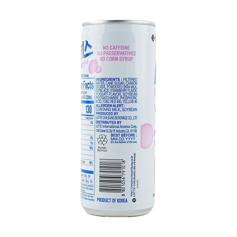 Lotte Milkis Strawberry Flavor - 250ml x 6 Pack