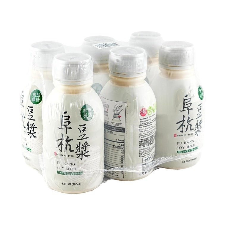 Fu Hang Unsweetened Soy Milk - 290ml x 6 Pack