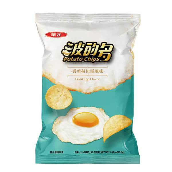 Hua Yuan Potato Chips Fried Egg Flavor - 59.5g
