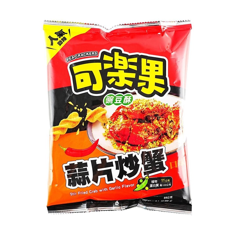 Packaged snack with Chinese text and a picture of food on a white background