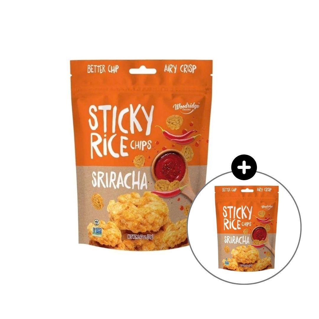 Woodridge Snacks 糯米脆片 是拉差辣椒口味（2.47 oz./70g袋裝）