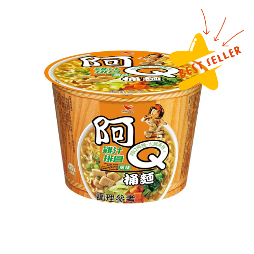 Uni-President A-Q Bucket Noodles Chicken n' Pork Flavor - 107g