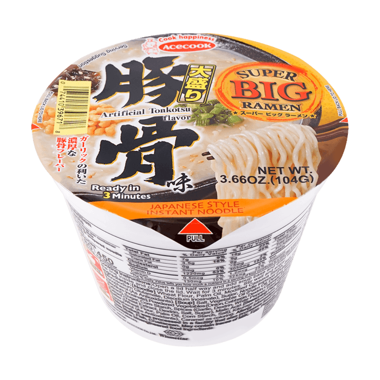 Acecook Super Big Ramen Noodle Tonkotsu Flavor - 104g