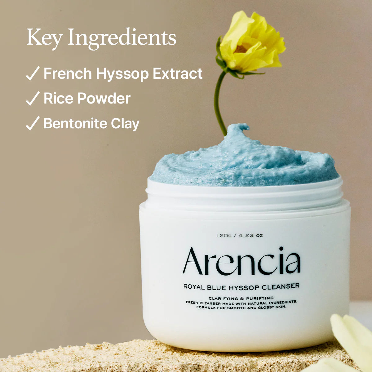 Arencia Blue Hyssop Rice Mochi Cleanser - 120g