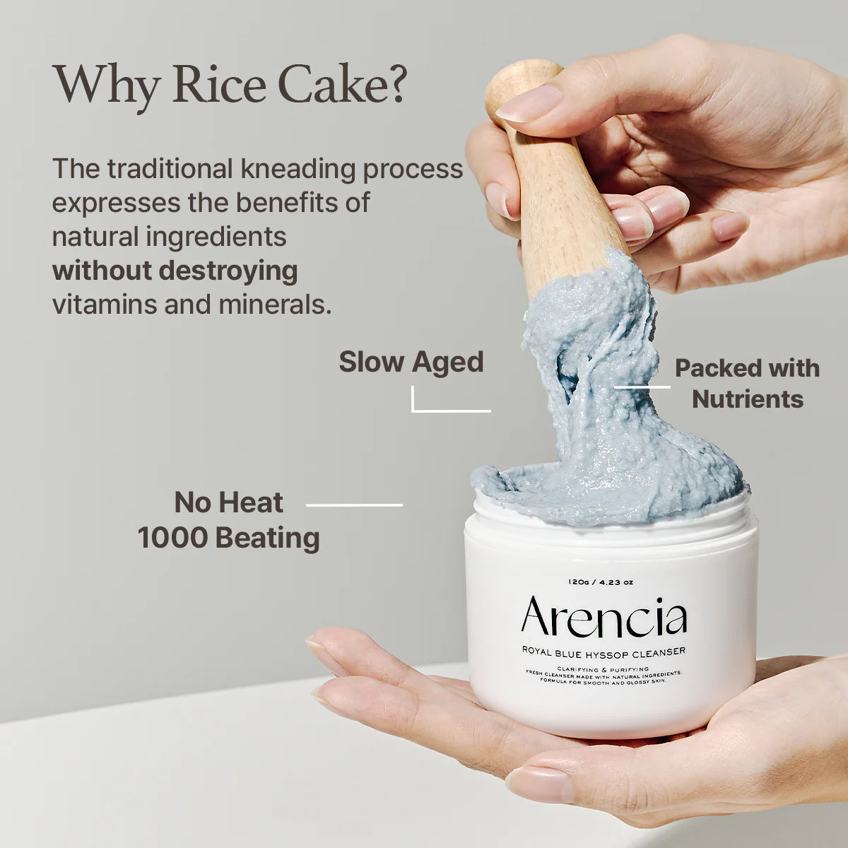 Arencia Blue Hyssop Rice Mochi Cleanser - 120g